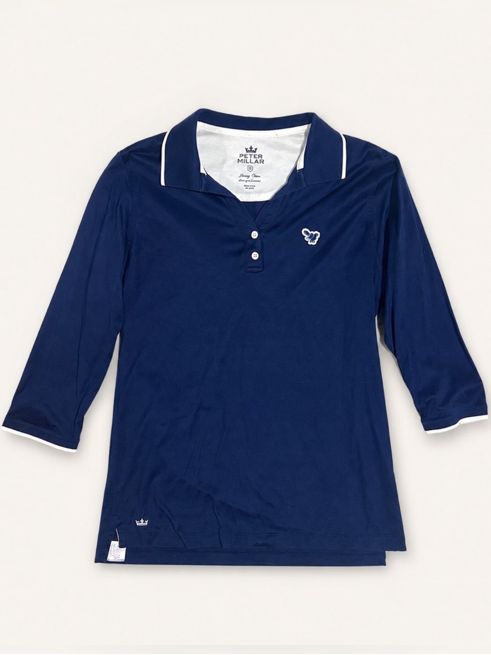Peter Millar Navy 3/4 Sleeve Golf Polo Top Women’s M